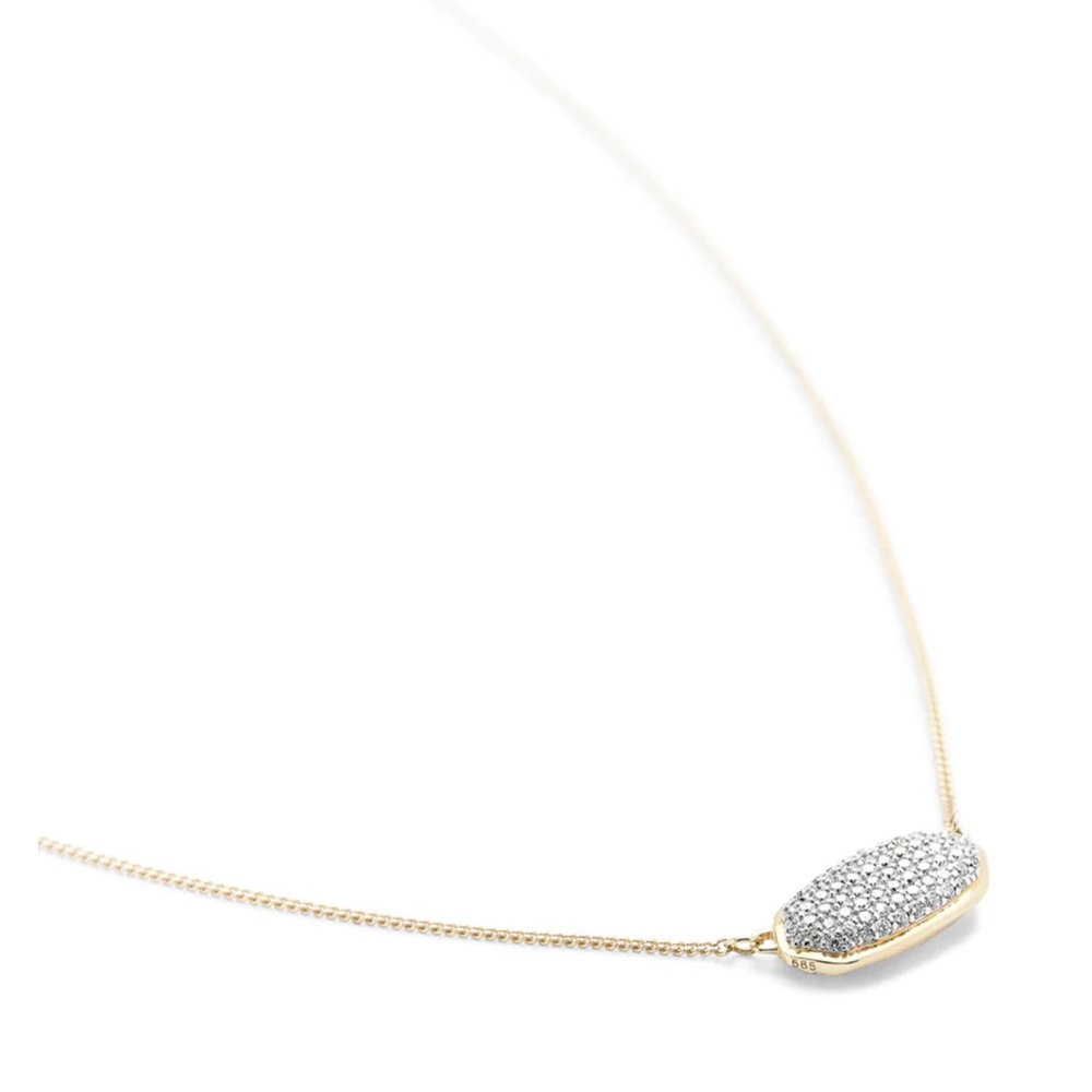 Kendra Scott Elisa Pendant Necklace in Pave Diamonds and 14k Yellow Gold